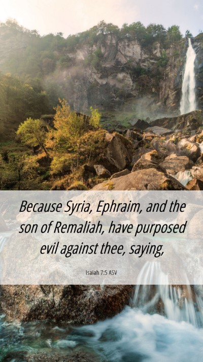 Picture 06 - Isaiah 7:5 ASV Mobile Phone Wallpaper - Because Syria, Ephraim, and the son of Remaliah, - Mobile Bible Verse Wallpaper