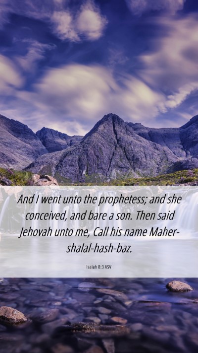 Picture 06 - Isaiah 8:3 ASV Mobile Phone Wallpaper - And I went unto the prophetess; and she - Mobile Bible Verse Wallpaper