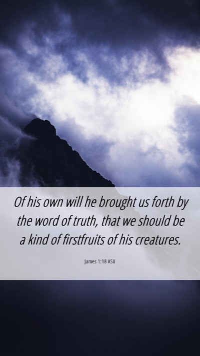 Picture 06 - James 1:18 ASV Mobile Phone Wallpaper - Of his own will he brought us forth by the word - Mobile Bible Verse Wallpaper