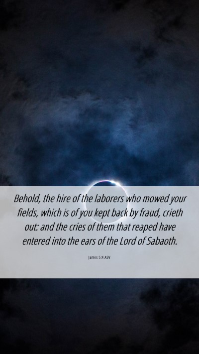 Picture 06 - James 5:4 ASV Mobile Phone Wallpaper - Behold, the hire of the laborers who mowed your - Mobile Bible Verse Wallpaper