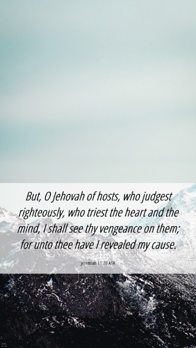 Picture 06 - Jeremiah 11:20 ASV Mobile Phone Wallpaper - But, O Jehovah of hosts, who judgest righteously, - Mobile Bible Verse Wallpaper
