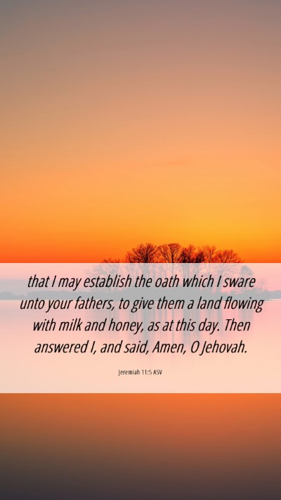 Picture 06 - Jeremiah 11:5 ASV Mobile Phone Wallpaper - that I may establish the oath which I sware unto - Mobile Bible Verse Wallpaper