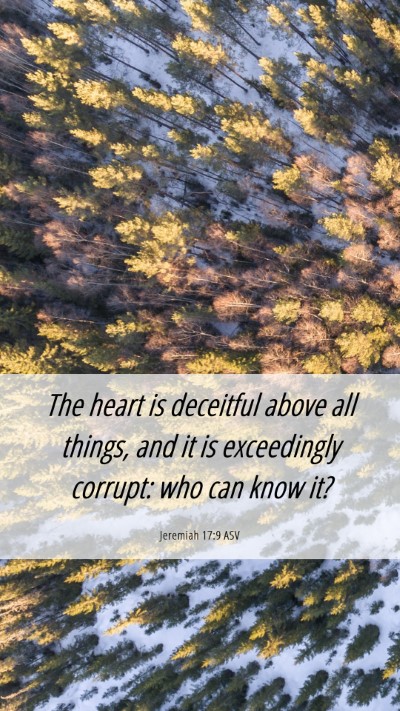Picture 06 - Jeremiah 17:9 ASV Mobile Phone Wallpaper - The heart is deceitful above all things, and it - Mobile Bible Verse Wallpaper