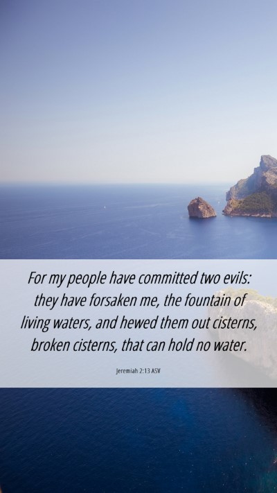 Picture 06 - Jeremiah 2:13 ASV Mobile Phone Wallpaper - For my people have committed two evils: they have - Mobile Bible Verse Wallpaper