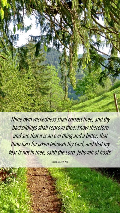 Picture 06 - Jeremiah 2:19 ASV Mobile Phone Wallpaper - Thine own wickedness shall correct thee, and thy - Mobile Bible Verse Wallpaper