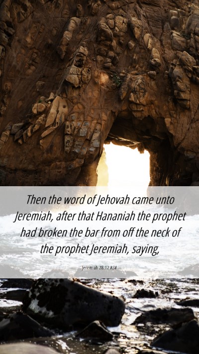 Picture 06 - Jeremiah 28:12 ASV Mobile Phone Wallpaper - Then the word of Jehovah came unto Jeremiah, - Mobile Bible Verse Wallpaper