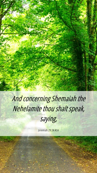 Picture 06 - Jeremiah 29:24 ASV Mobile Phone Wallpaper - And concerning Shemaiah the Nehelamite thou shalt - Mobile Bible Verse Wallpaper
