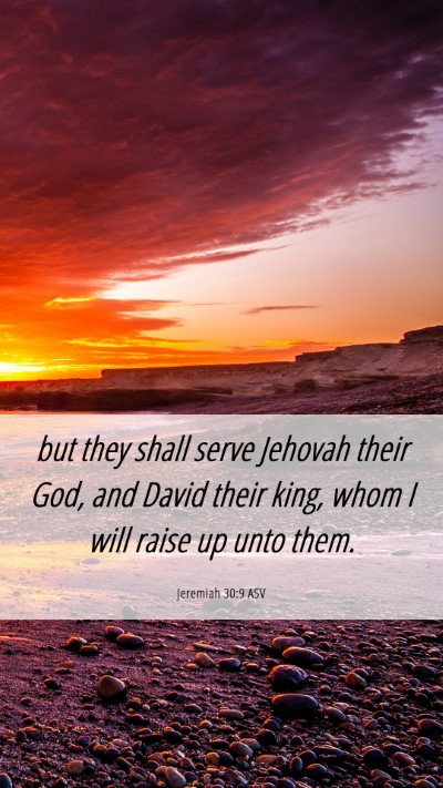 Picture 06 - Jeremiah 30:9 ASV Mobile Phone Wallpaper - but they shall serve Jehovah their God, and David - Mobile Bible Verse Wallpaper
