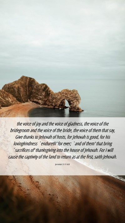 Picture 06 - Jeremiah 33:11 ASV Mobile Phone Wallpaper - the voice of joy and the voice of gladness, the - Mobile Bible Verse Wallpaper