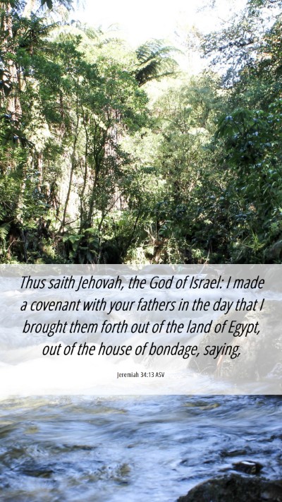 Picture 06 - Jeremiah 34:13 ASV Mobile Phone Wallpaper - Thus saith Jehovah, the God of Israel: I made a - Mobile Bible Verse Wallpaper