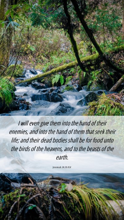 Picture 06 - Jeremiah 34:20 ASV Mobile Phone Wallpaper - I will even give them into the hand of their - Mobile Bible Verse Wallpaper