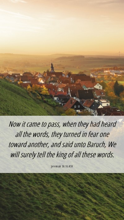 Picture 06 - Jeremiah 36:16 ASV Mobile Phone Wallpaper - Now it came to pass, when they had heard all the - Mobile Bible Verse Wallpaper