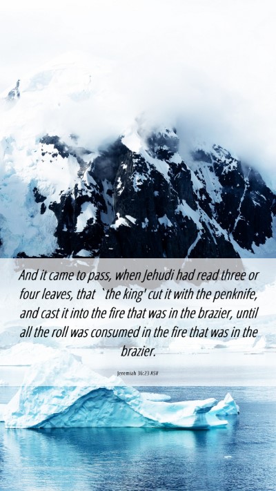 Picture 06 - Jeremiah 36:23 ASV Mobile Phone Wallpaper - And it came to pass, when Jehudi had read three - Mobile Bible Verse Wallpaper