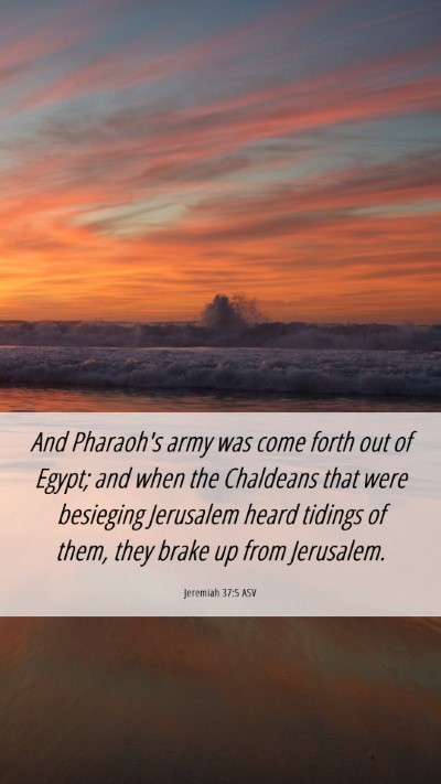 Picture 06 - Jeremiah 37:5 ASV Mobile Phone Wallpaper - And Pharaoh's army was come forth out of Egypt; - Mobile Bible Verse Wallpaper