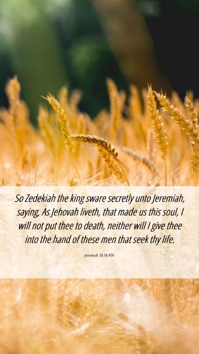Picture 06 - Jeremiah 38:16 ASV Mobile Phone Wallpaper - So Zedekiah the king sware secretly unto - Mobile Bible Verse Wallpaper