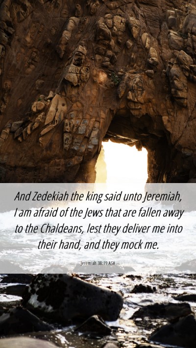 Picture 06 - Jeremiah 38:19 ASV Mobile Phone Wallpaper - And Zedekiah the king said unto Jeremiah, I am - Mobile Bible Verse Wallpaper