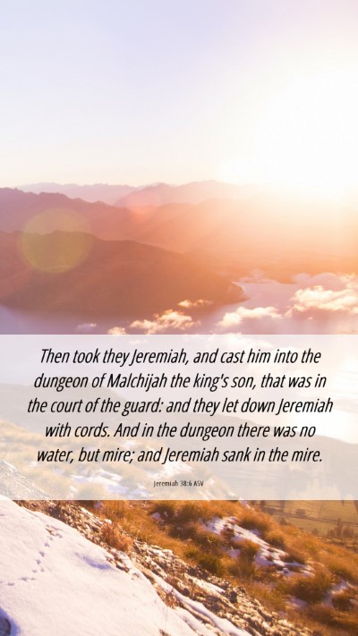 Picture 06 - Jeremiah 38:6 ASV Mobile Phone Wallpaper - Then took they Jeremiah, and cast him into the - Mobile Bible Verse Wallpaper