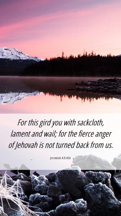 Picture 06 - Jeremiah 4:8 ASV Mobile Phone Wallpaper - For this gird you with sackcloth, lament and - Mobile Bible Verse Wallpaper