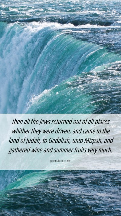 Picture 06 - Jeremiah 40:12 ASV Mobile Phone Wallpaper - then all the Jews returned out of all places - Mobile Bible Verse Wallpaper