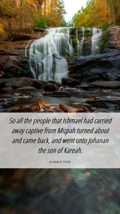 Picture 06 - Jeremiah 41:14 ASV Mobile Phone Wallpaper - So all the people that Ishmael had carried away - Mobile Bible Verse Wallpaper