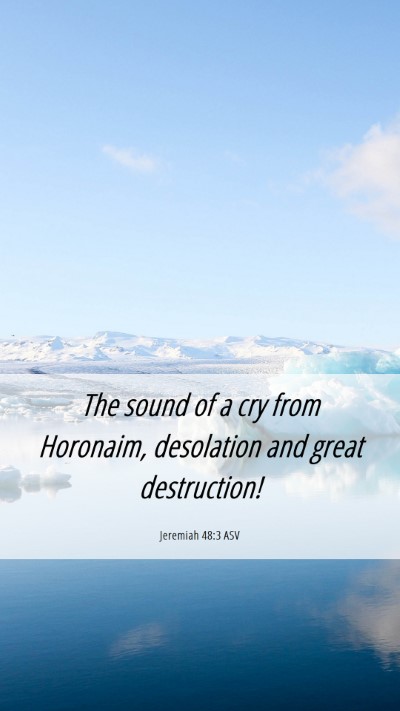 Picture 06 - Jeremiah 48:3 ASV Mobile Phone Wallpaper - The sound of a cry from Horonaim, desolation and - Mobile Bible Verse Wallpaper