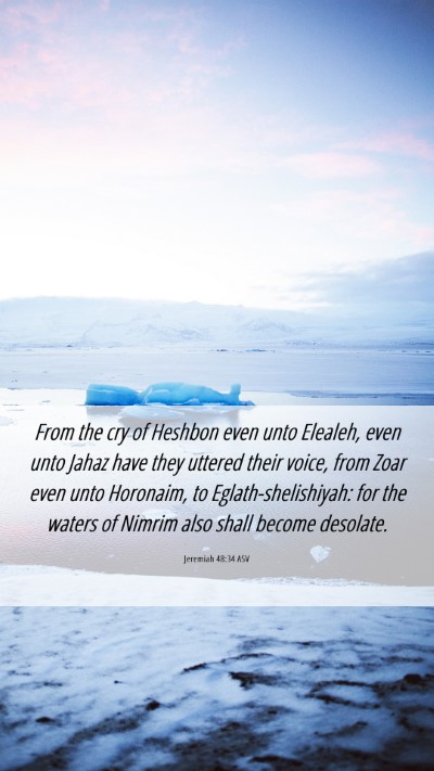 Picture 06 - Jeremiah 48:34 ASV Mobile Phone Wallpaper - From the cry of Heshbon even unto Elealeh, even - Mobile Bible Verse Wallpaper