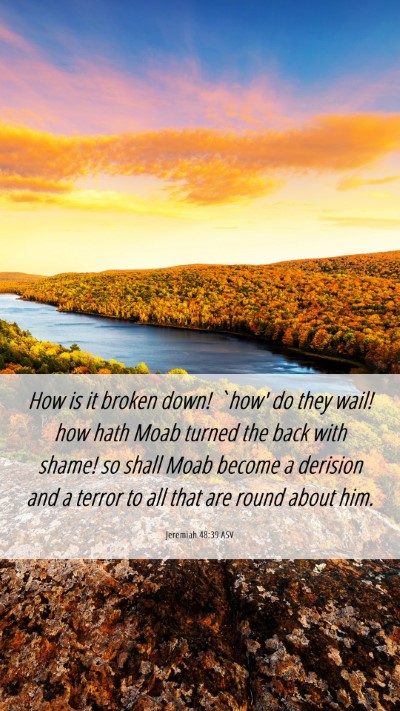 Picture 06 - Jeremiah 48:39 ASV Mobile Phone Wallpaper - How is it broken down! `how' do they wail! how - Mobile Bible Verse Wallpaper