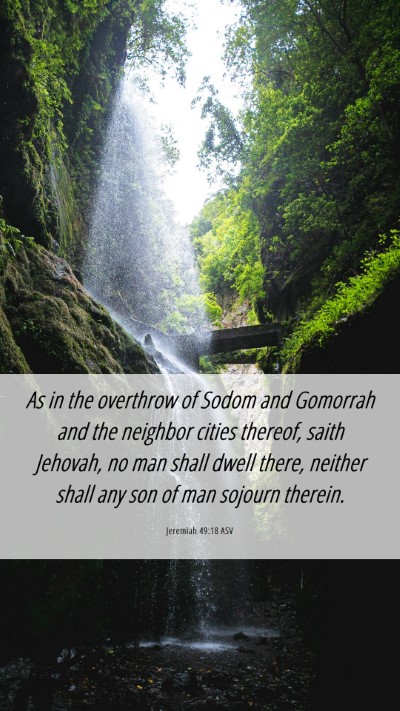 Picture 06 - Jeremiah 49:18 ASV Mobile Phone Wallpaper - As in the overthrow of Sodom and Gomorrah and the - Mobile Bible Verse Wallpaper