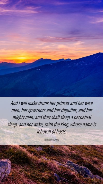 Picture 06 - Jeremiah 51:57 ASV Mobile Phone Wallpaper - And I will make drunk her princes and her wise - Mobile Bible Verse Wallpaper