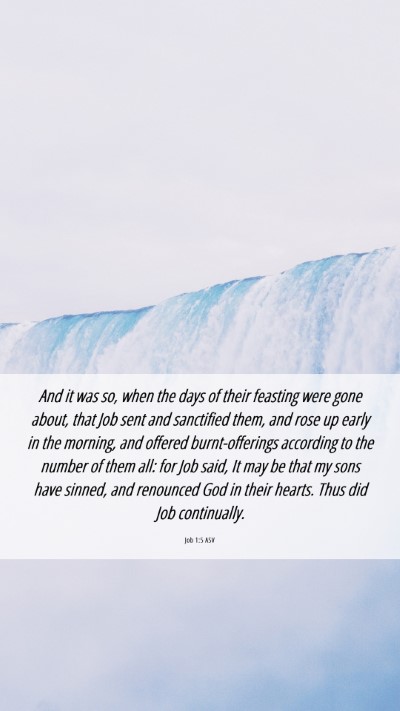 Picture 06 - Job 1:5 ASV Mobile Phone Wallpaper - And it was so, when the days of their feasting - Mobile Bible Verse Wallpaper