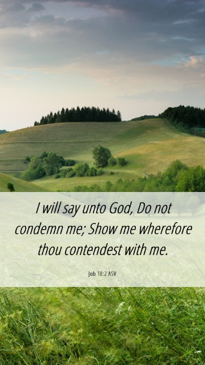 Picture 06 - Job 10:2 ASV Mobile Phone Wallpaper - I will say unto God, Do not condemn me; Show me - Mobile Bible Verse Wallpaper