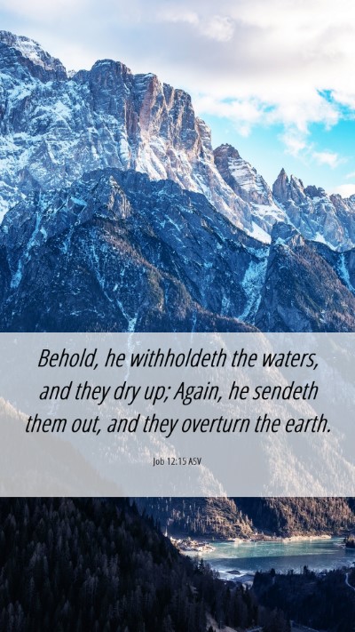 Picture 06 - Job 12:15 ASV Mobile Phone Wallpaper - Behold, he withholdeth the waters, and they dry - Mobile Bible Verse Wallpaper