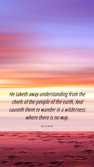 Picture 06 - Job 12:24 ASV Mobile Phone Wallpaper - He taketh away understanding from the chiefs of - Mobile Bible Verse Wallpaper