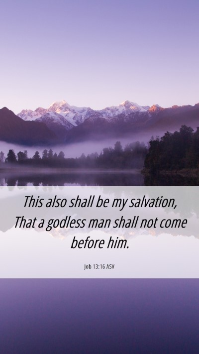 Picture 06 - Job 13:16 ASV Mobile Phone Wallpaper - This also shall be my salvation, That a godless - Mobile Bible Verse Wallpaper