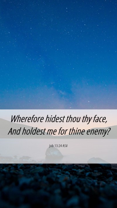 Picture 06 - Job 13:24 ASV Mobile Phone Wallpaper - Wherefore hidest thou thy face, And holdest me - Mobile Bible Verse Wallpaper