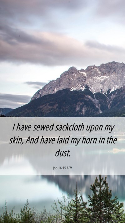 Picture 06 - Job 16:15 ASV Mobile Phone Wallpaper - I have sewed sackcloth upon my skin, And have - Mobile Bible Verse Wallpaper