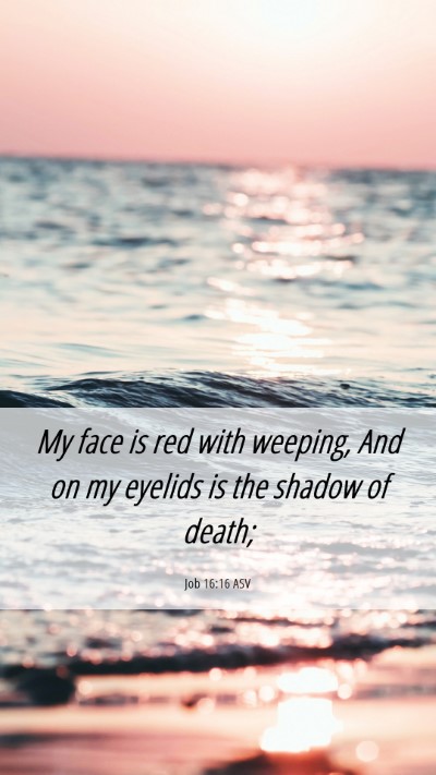 Picture 06 - Job 16:16 ASV Mobile Phone Wallpaper - My face is red with weeping, And on my eyelids is - Mobile Bible Verse Wallpaper