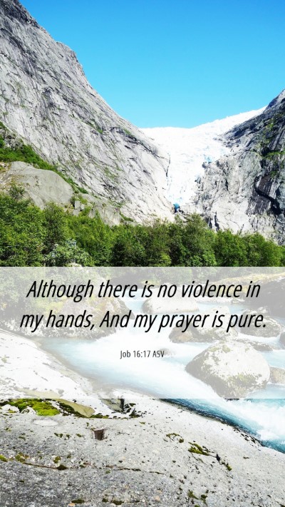 Picture 06 - Job 16:17 ASV Mobile Phone Wallpaper - Although there is no violence in my hands, And my - Mobile Bible Verse Wallpaper