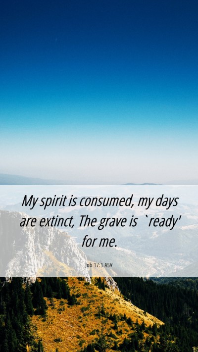 Picture 06 - Job 17:1 ASV Mobile Phone Wallpaper - My spirit is consumed, my days are extinct, The - Mobile Bible Verse Wallpaper