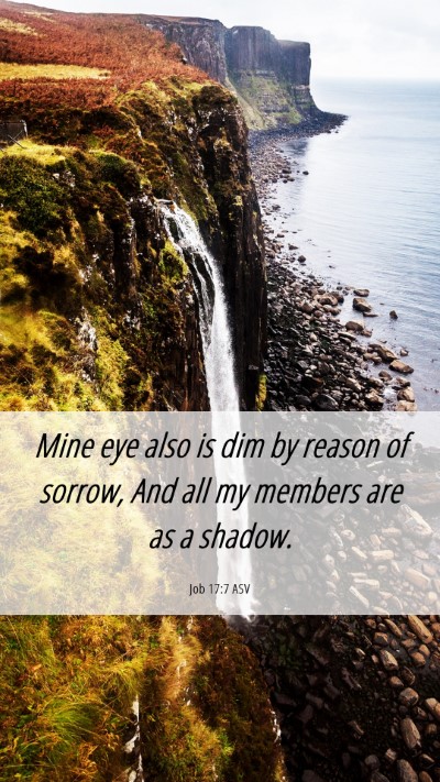 Picture 06 - Job 17:7 ASV Mobile Phone Wallpaper - Mine eye also is dim by reason of sorrow, And all - Mobile Bible Verse Wallpaper
