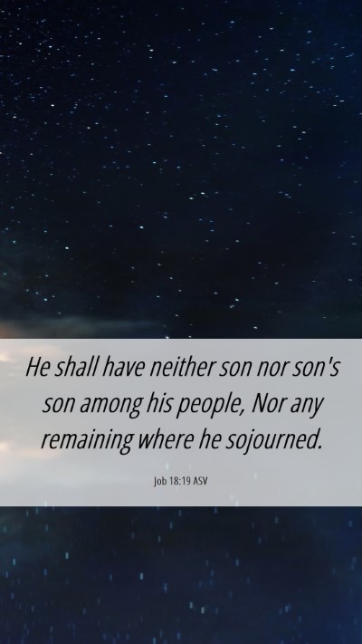 Picture 06 - Job 18:19 ASV Mobile Phone Wallpaper - He shall have neither son nor son's son among his - Mobile Bible Verse Wallpaper