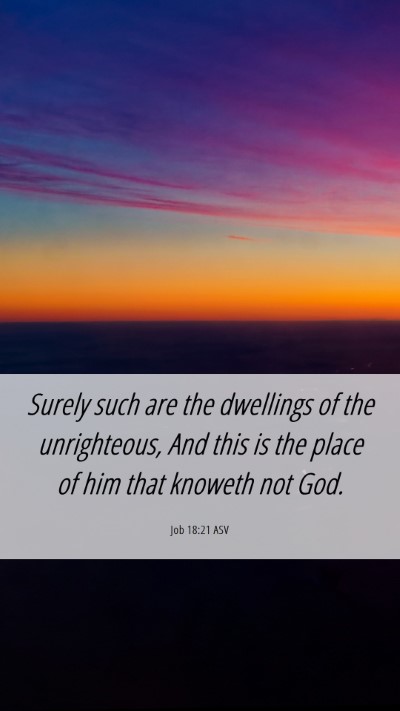 Picture 06 - Job 18:21 ASV Mobile Phone Wallpaper - Surely such are the dwellings of the unrighteous, - Mobile Bible Verse Wallpaper