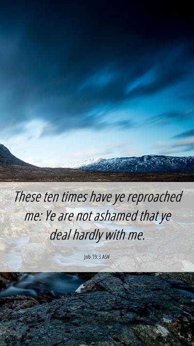 Picture 06 - Job 19:3 ASV Mobile Phone Wallpaper - These ten times have ye reproached me: Ye are not - Mobile Bible Verse Wallpaper