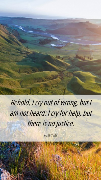 Picture 06 - Job 19:7 ASV Mobile Phone Wallpaper - Behold, I cry out of wrong, but I am not heard: I - Mobile Bible Verse Wallpaper
