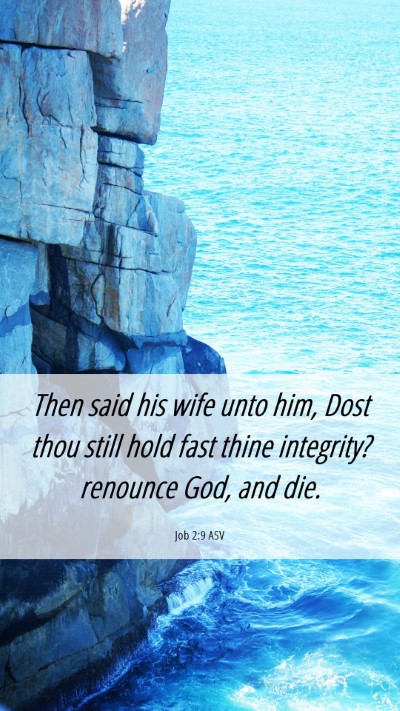 Picture 06 - Job 2:9 ASV Mobile Phone Wallpaper - Then said his wife unto him, Dost thou still hold - Mobile Bible Verse Wallpaper
