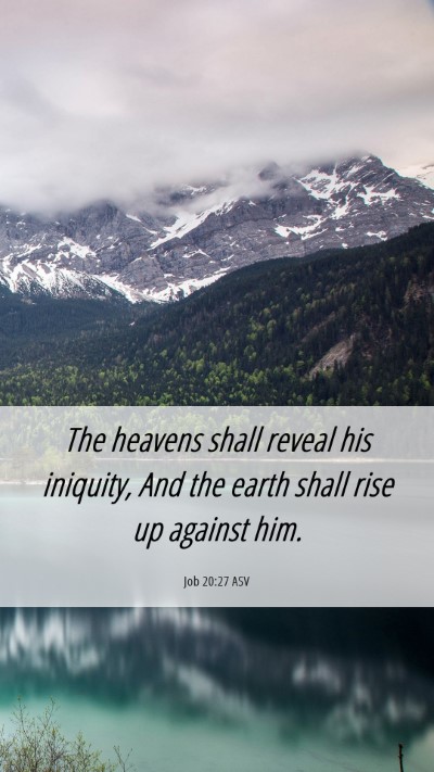 Picture 06 - Job 20:27 ASV Mobile Phone Wallpaper - The heavens shall reveal his iniquity, And the - Mobile Bible Verse Wallpaper