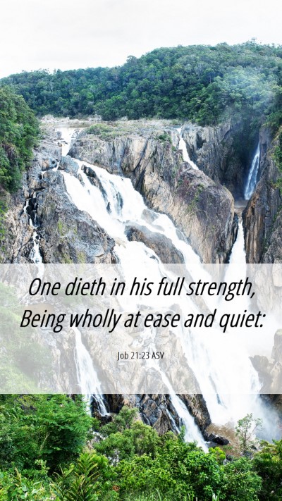 Picture 06 - Job 21:23 ASV Mobile Phone Wallpaper - One dieth in his full strength, Being wholly at - Mobile Bible Verse Wallpaper