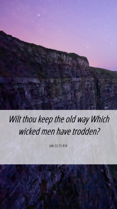 Picture 06 - Job 22:15 ASV Mobile Phone Wallpaper - Wilt thou keep the old way Which wicked men have - Mobile Bible Verse Wallpaper