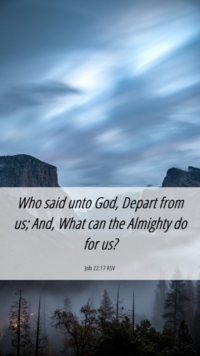 Picture 06 - Job 22:17 ASV Mobile Phone Wallpaper - Who said unto God, Depart from us; And, What can - Mobile Bible Verse Wallpaper
