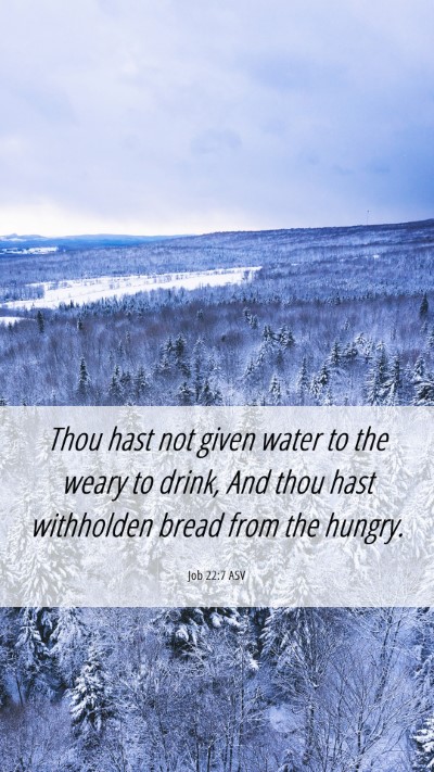 Picture 06 - Job 22:7 ASV Mobile Phone Wallpaper - Thou hast not given water to the weary to drink, - Mobile Bible Verse Wallpaper